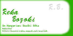 reka bozoki business card