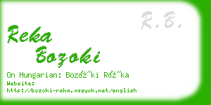 reka bozoki business card